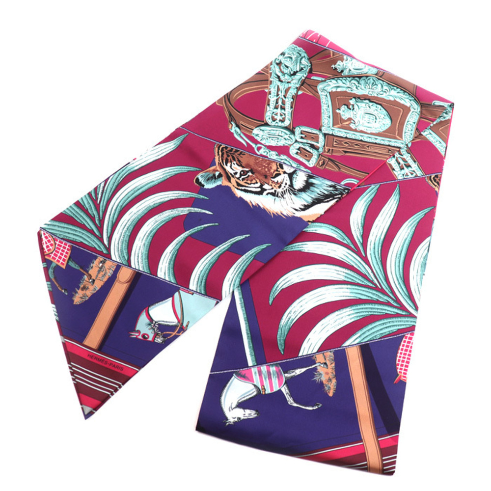 HERMES Hermes Horse Blanket King Tiger Brides de Gala Maxi Twilly Scarf Muffl...